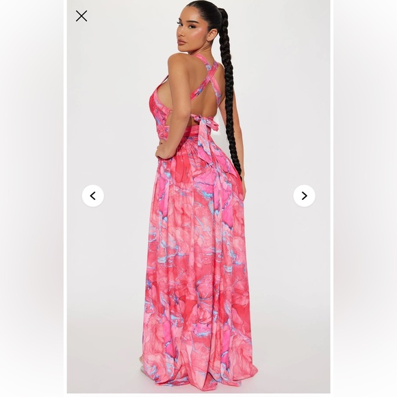 Fashion Nova Elegant Pink Marble Maxi Dress - Picture 2 of 5